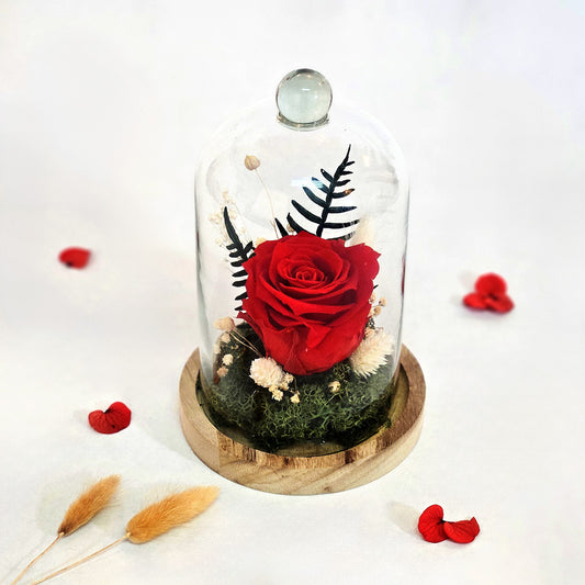 Cloche Fleuries Rose Rouge